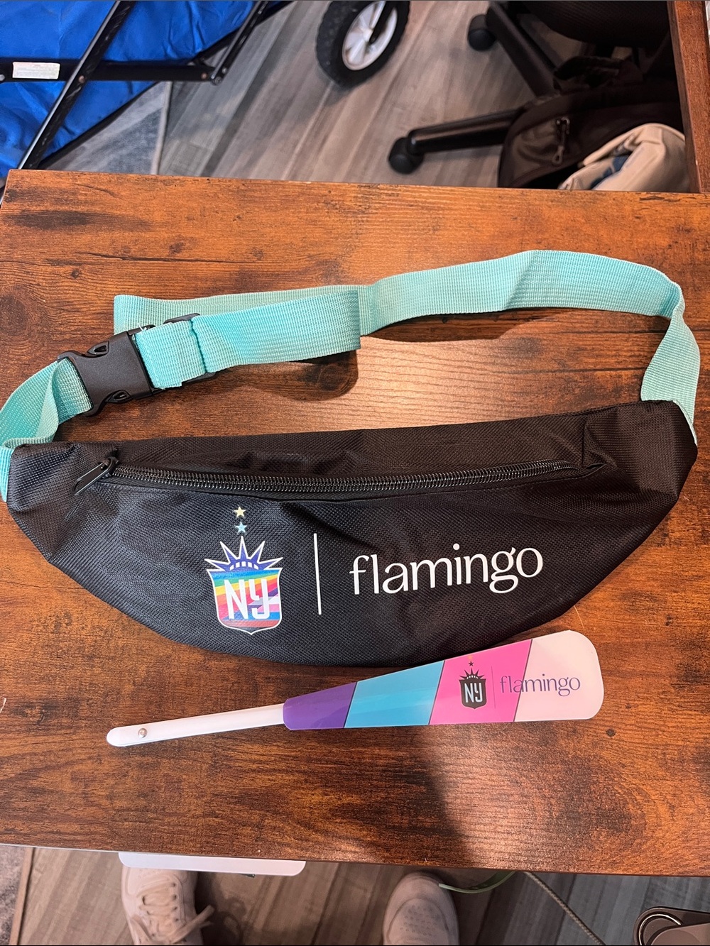 Gotham FC Black Fanny Pack with Teal Strap - Branded Festival Waist Bag - Picture 1 of 7